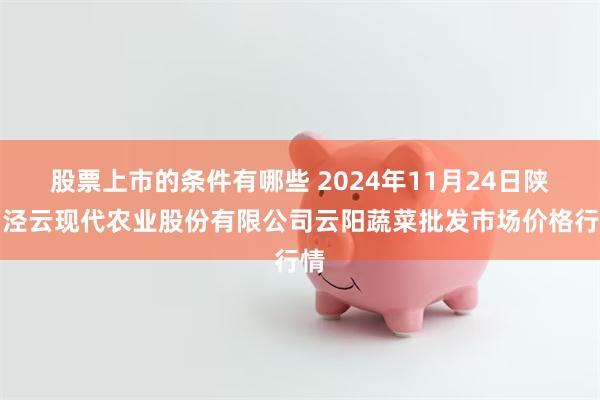 股票上市的条件有哪些 2024年11月24日陕西泾云现代农业股份有限公司云阳蔬菜批发市场价格行情